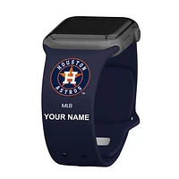 Navy Houston Astros Personalized Silicone Apple Watch Band
