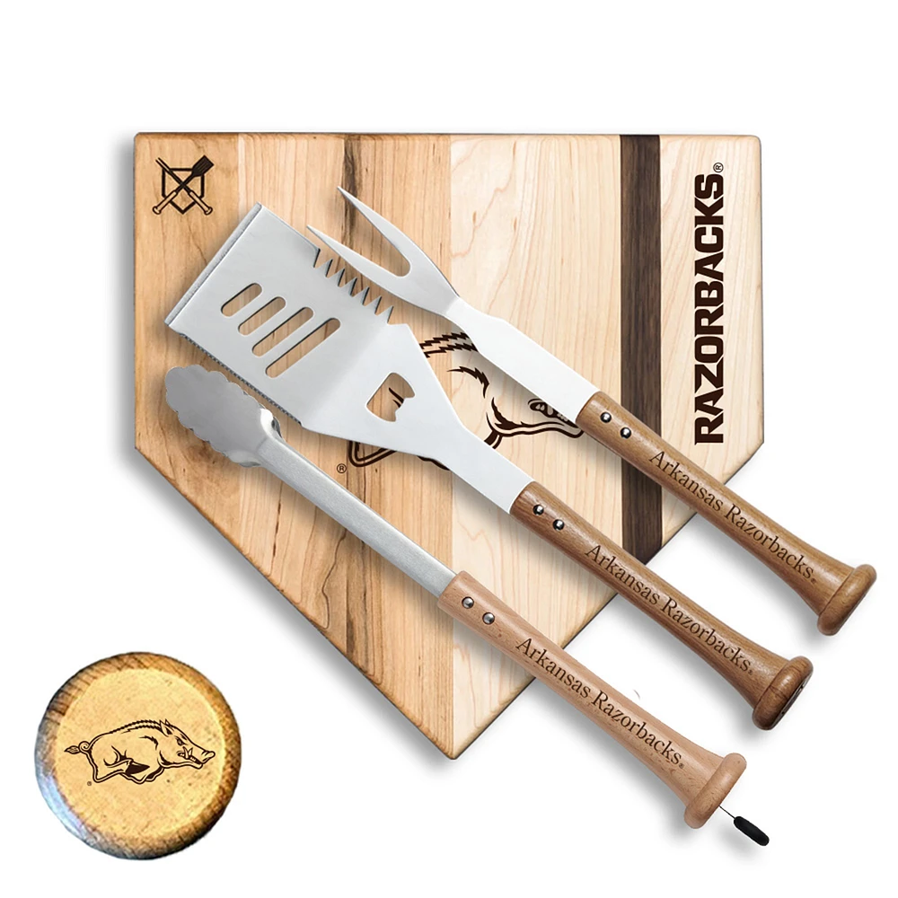 Baseball BBQ Arkansas Razorbacks 12" Silver Slugger Combo Set