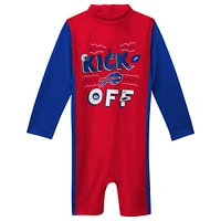 Toddler Red Buffalo Bills Wave Runner Long Sleeve Wetsuit