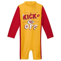 Toddler Gold Kansas City Chiefs Wave Runner Long Sleeve Wetsuit