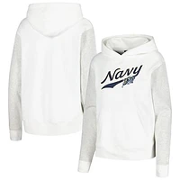 Women's Under Armour White Navy Midshipmen All Day Pullover Hoodie