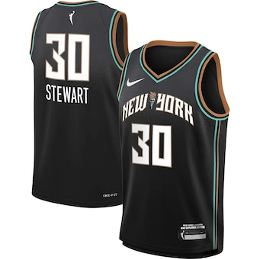 Youth Nike Breanna Stewart Black New York Liberty 2023 Rebel Edition Victory Player Jersey