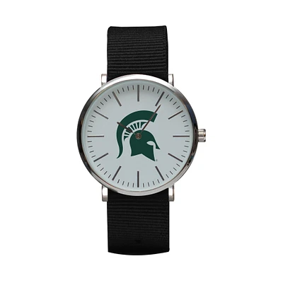 Black Michigan State Spartans Stitch Nylon Strap Watch