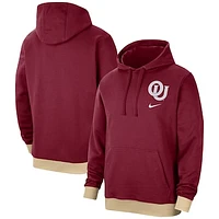 Men's Nike  Crimson Oklahoma Sooners Campus Retro Fleece Pullover Hoodie