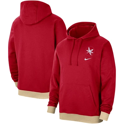 Men's Nike  Scarlet Ohio State Buckeyes Campus Retro Fleece Pullover Hoodie