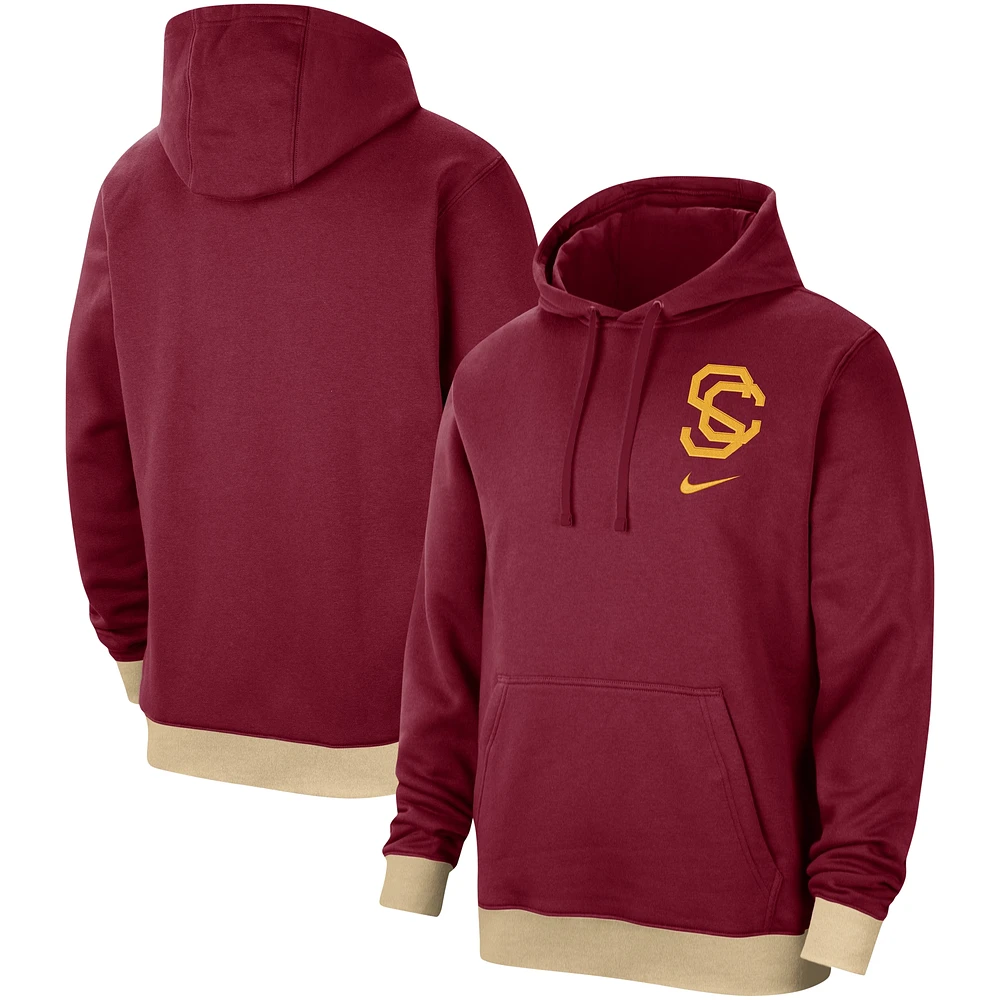 Men's Nike  Cardinal USC Trojans Campus Retro Fleece Pullover Hoodie