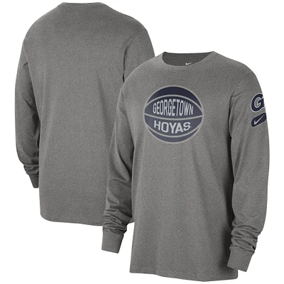 Men's Nike Heather Gray Georgetown Hoyas Fast Break Long Sleeve T-Shirt