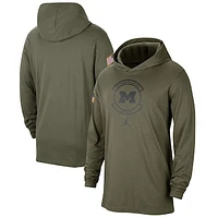 Men's Jordan Brand  Olive Michigan Wolverines Military Pack Long Sleeve Hoodie T-Shirt