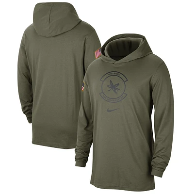 Men's Nike  Olive Ohio State Buckeyes Military Pack Long Sleeve Hoodie T-Shirt