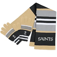 Women's WEAR by Erin Andrews New Orleans Saints Stripe Glove & Scarf Set