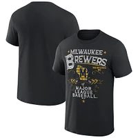 Men's Darius Rucker Collection by Fanatics  Black Milwaukee Brewers Beach Splatter T-Shirt