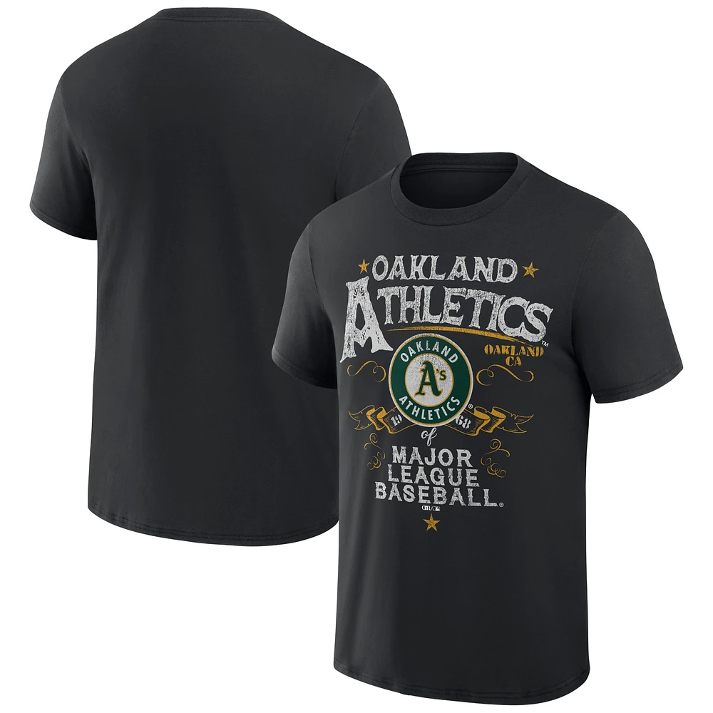 Men's Darius Rucker Collection by Fanatics  Black Oakland Athletics Beach Splatter T-Shirt