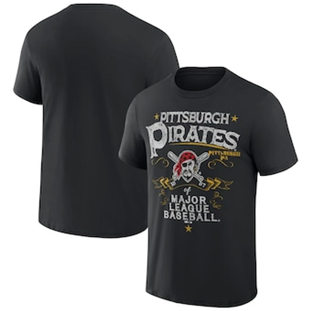 Men's Darius Rucker Collection by Fanatics  Black Pittsburgh Pirates Beach Splatter T-Shirt