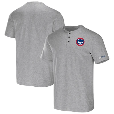 Men's Darius Rucker Collection by Fanatics Heather Gray Chicago Cubs Henley T-Shirt