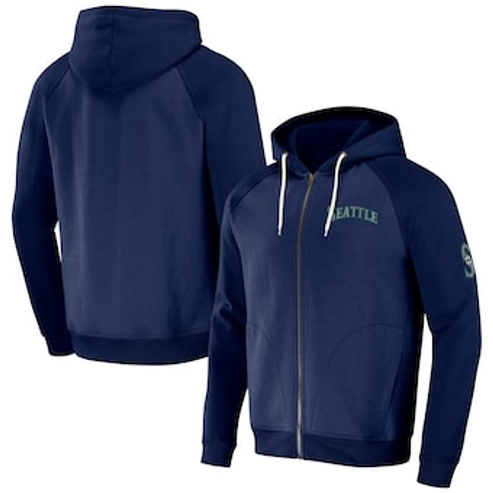 Men's Darius Rucker Collection by Fanatics Navy Seattle Mariners Raglan Full-Zip Hoodie