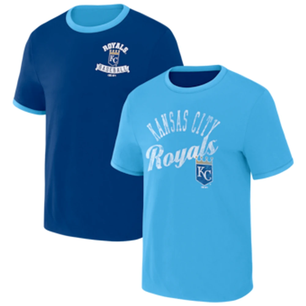 Men's Darius Rucker Collection by Fanatics Royal/Light Blue Kansas City Royals Two-Way Ringer Reversible T-Shirt