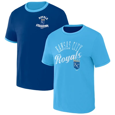 Men's Darius Rucker Collection by Fanatics Royal/Light Blue Kansas City Royals Two-Way Ringer Reversible T-Shirt