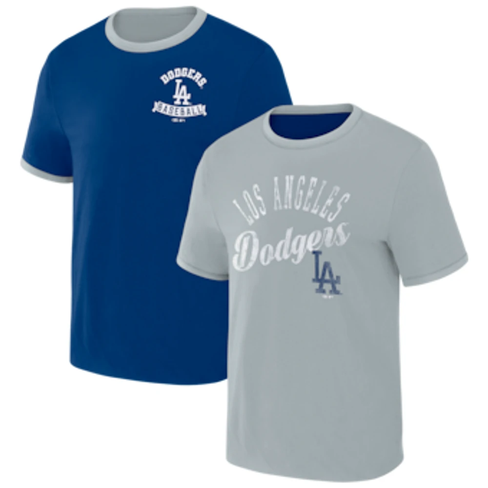 Men's Darius Rucker Collection by Fanatics Royal/Gray Los Angeles Dodgers Two-Way Ringer Reversible T-Shirt