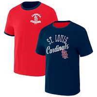 Men's Darius Rucker Collection by Fanatics Red/Navy St. Louis Cardinals Two-Way Ringer Reversible T-Shirt