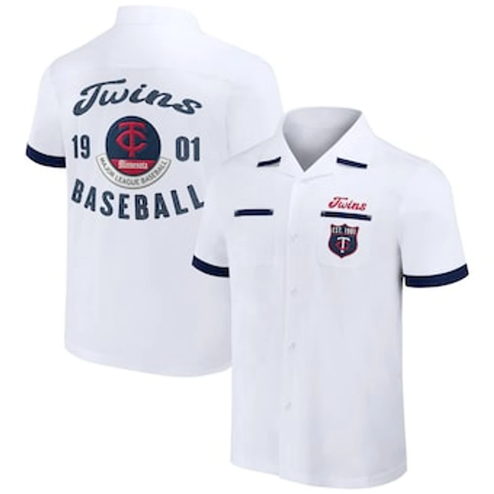 Men's Darius Rucker Collection by Fanatics  White Minnesota Twins Bowling Button-Up Shirt