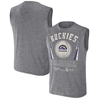 Men's Darius Rucker Collection by Fanatics Charcoal Colorado Rockies Relaxed-Fit Muscle Tank Top