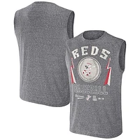 Men's Darius Rucker Collection by Fanatics Charcoal Cincinnati Reds Relaxed-Fit Muscle Tank Top