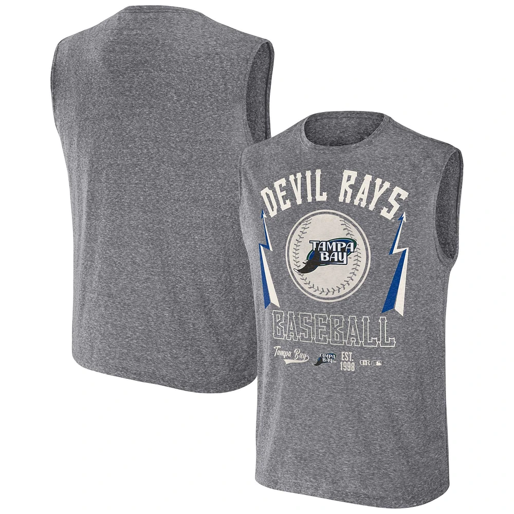 Men's Darius Rucker Collection by Fanatics Charcoal Tampa Bay Rays Relaxed-Fit Muscle Tank Top