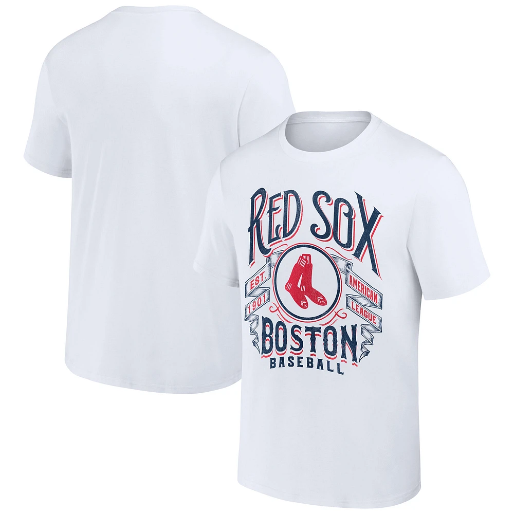 Men's Darius Rucker Collection by Fanatics White Boston Red Sox Distressed Rock T-Shirt