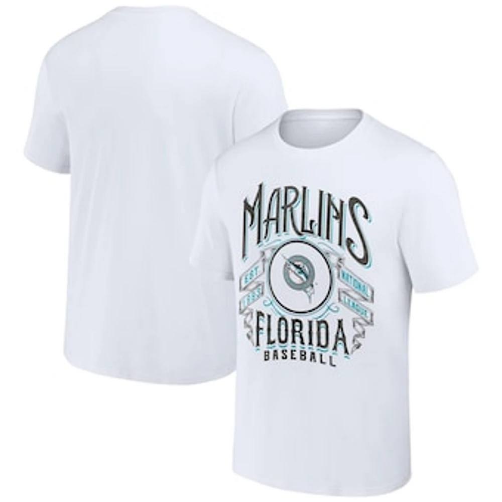 Men's Darius Rucker Collection by Fanatics White Florida Marlins Cooperstown Distressed Rock T-Shirt