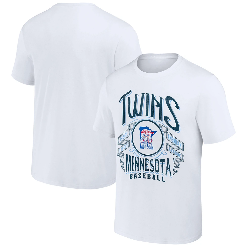 Men's Darius Rucker Collection by Fanatics White Minnesota Twins Distressed Rock T-Shirt