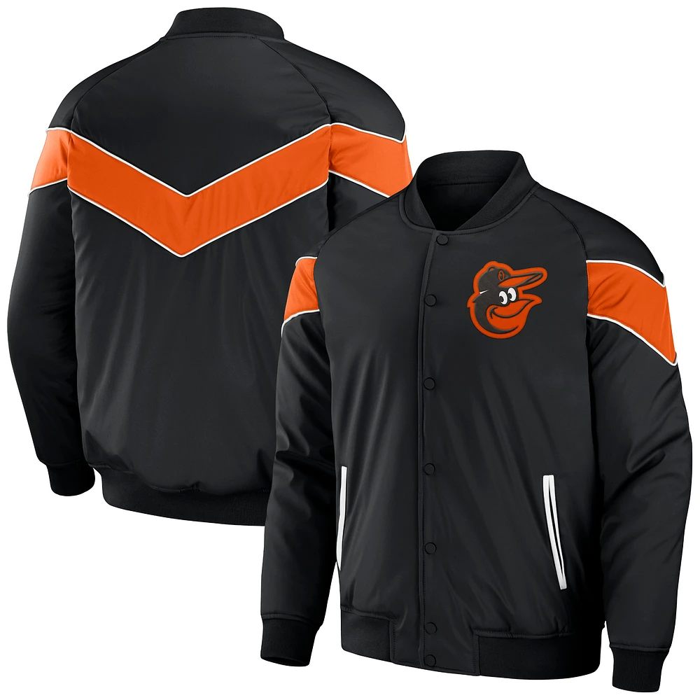 Men's Darius Rucker Collection by Fanatics Black Baltimore Orioles Baseball Raglan Full-Snap Jacket