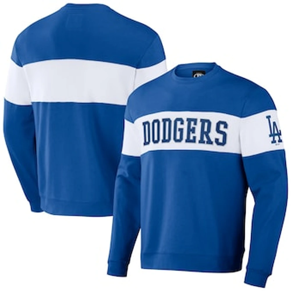 Men's Darius Rucker Collection by Fanatics Royal Los Angeles Dodgers Stripe Pullover Sweatshirt