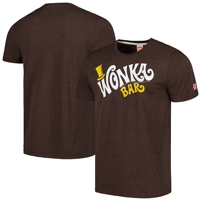 Unisex Homage Brown Willy Wonka and the Chocolate Factory  Graphic Tri-Blend T-Shirt