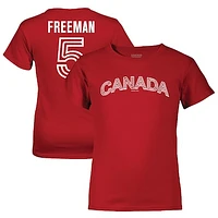 Youth LEGENDS Freddie Freeman Red Canada Baseball 2023 World Baseball Classic Name & Number T-Shirt