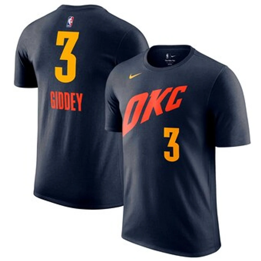 Men's Nike Josh Giddey Navy Oklahoma City Thunder 2023/24 City Edition Name & Number T-Shirt