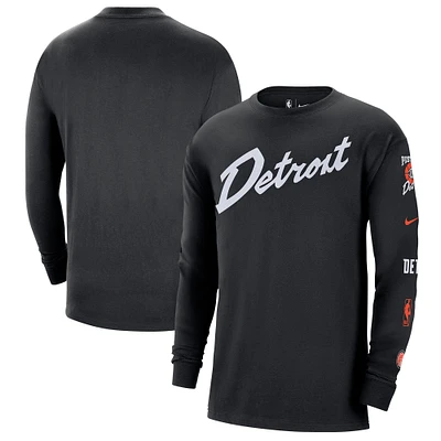 Men's Nike Black Detroit Pistons 2023/24 City Edition Max90 Expressive Long Sleeve T-Shirt