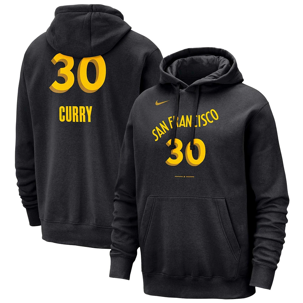 Men's Nike Stephen Curry Black Golden State Warriors 2023/24 City Edition Name & Number Pullover Hoodie