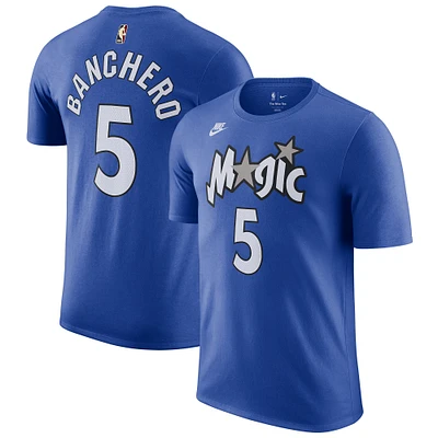 Men's Nike Paolo Banchero Blue Orlando Magic 2023/24 Classic Edition Name & Number T-Shirt