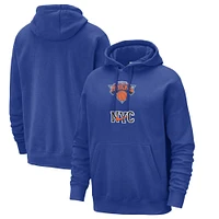 Men's Nike Blue New York Knicks 2023/24 City Edition Essential Club Pullover Hoodie