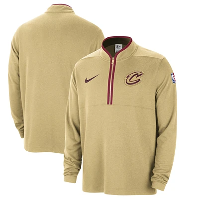 Men's Nike Gold Cleveland Cavaliers 2023/24 City Edition Authentic Coaches Half-Zip Top