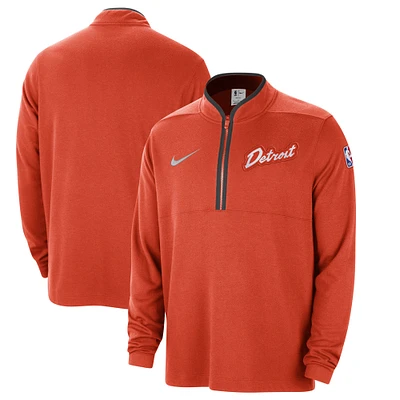 Men's Nike Orange Detroit Pistons 2023/24 City Edition Authentic Coaches Half-Zip Top