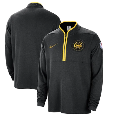 Men's Nike Black Golden State Warriors 2023/24 City Edition Authentic Coaches Half-Zip Top