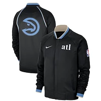 Men's Nike Black Atlanta Hawks 2023/24 City Edition Authentic Showtime Performance Raglan Full-Zip Jacket