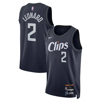 Unisex Nike Kawhi Leonard Navy LA Clippers 2023/24 Swingman Jersey - City Edition