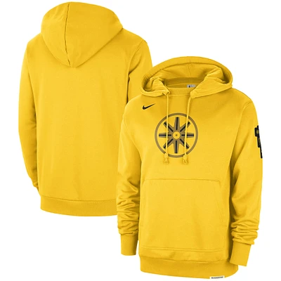 Men's Nike Gold Golden State Warriors 2023/24 City Edition Courtside Standard Issue Pullover Hoodie