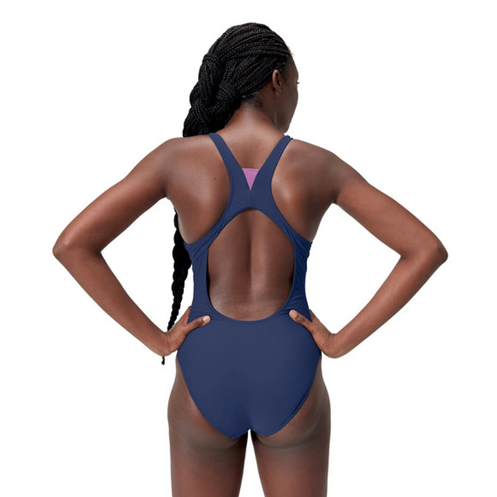 Swim Style High Neck - Maillot d'aquaforme une pièce pour femme