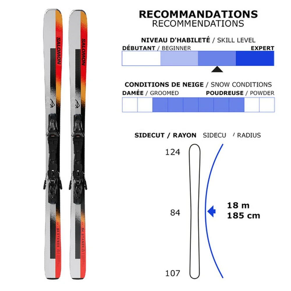 E Stance 84/MI12 GW - Skis alpins tout-terrain pour adulte