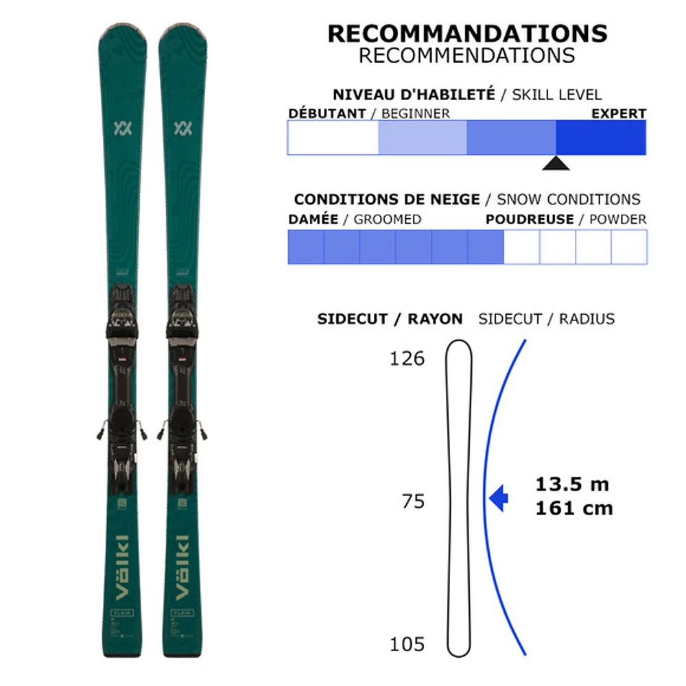 Flair MT/vMotion 3 - Skis alpins tout-terrain pour femme