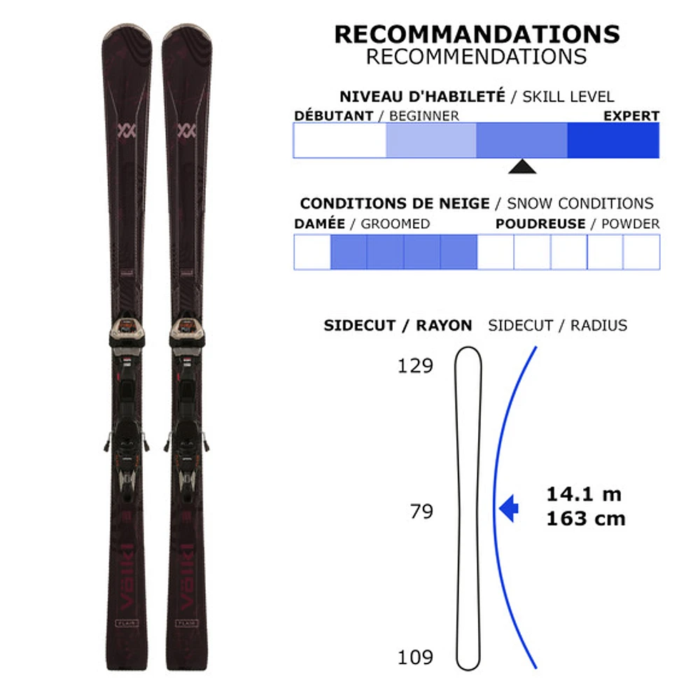 Flair 79/iPT WideRide XL - Skis alpins tout-terrain pour femme