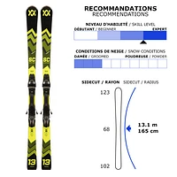 Racetiger SC Black/vMotion 3 - Skis alpins de piste pour adulte